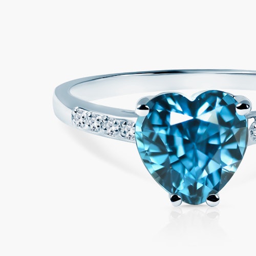 Pierścionek zaręczynowy Savicki: białe złoto, topaz, diamenty